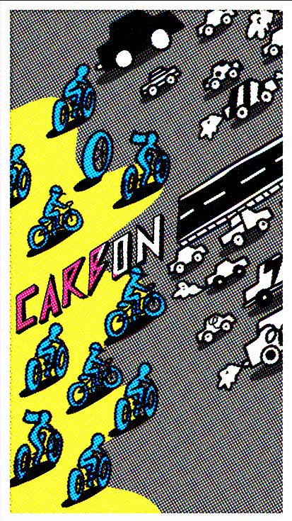 big street biker carbon zero campaign 70's half tone animation